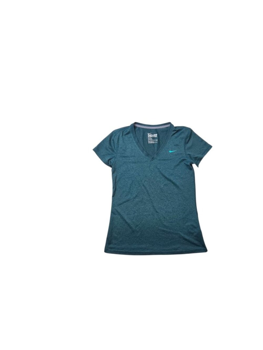Nike Dri-FIT Women's Small Green V Neck Short Sleeve Running Workout Shirt